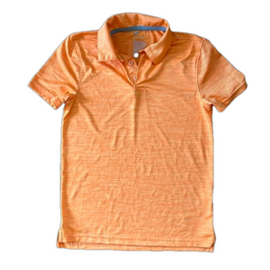 Boys All In Motion Short Sleeved Golf Theme Polo Medium orange